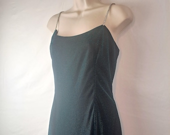 Vintage Y2K Black & Teal Iridescent Dress