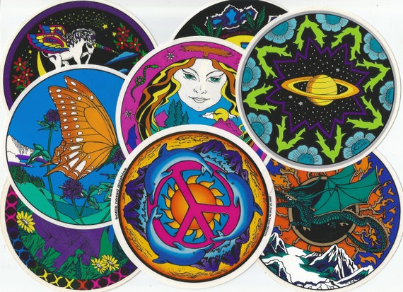 Vintage 90s Psychedelic Stickers - Etsy