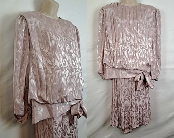 Vintage 80s Dusty Pink Skirt Set