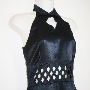 Vintage 90s / 2000s Black Cut-Out Formal Dress, Size Extra Small