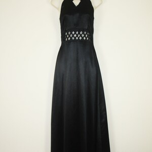 Vintage 1990s / 2000s Black Cut-Out Formal Dress, Size Extra Small image 2