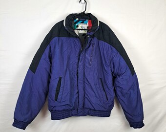 Veste Bomber Vintage LL Bean – Bleu, Doublure Polaire, Made In USA – Taille L/XL