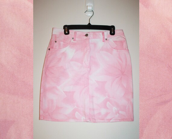 Pink denim skirt clearance 90s