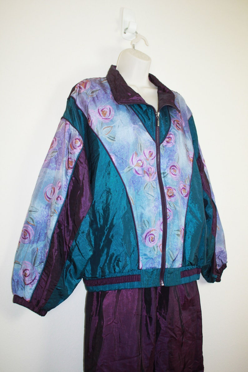 Vintage 1990s Granny Windbreaker Track Suit - Etsy