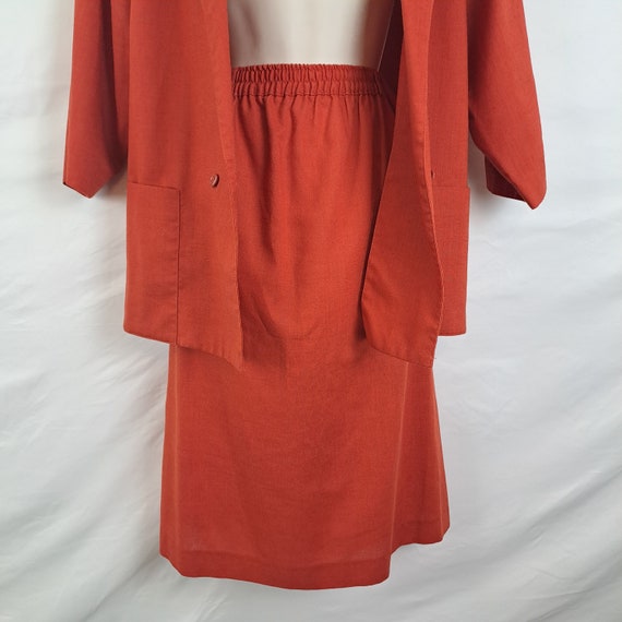 Vintage 70s Orange Skirt Suit - image 4