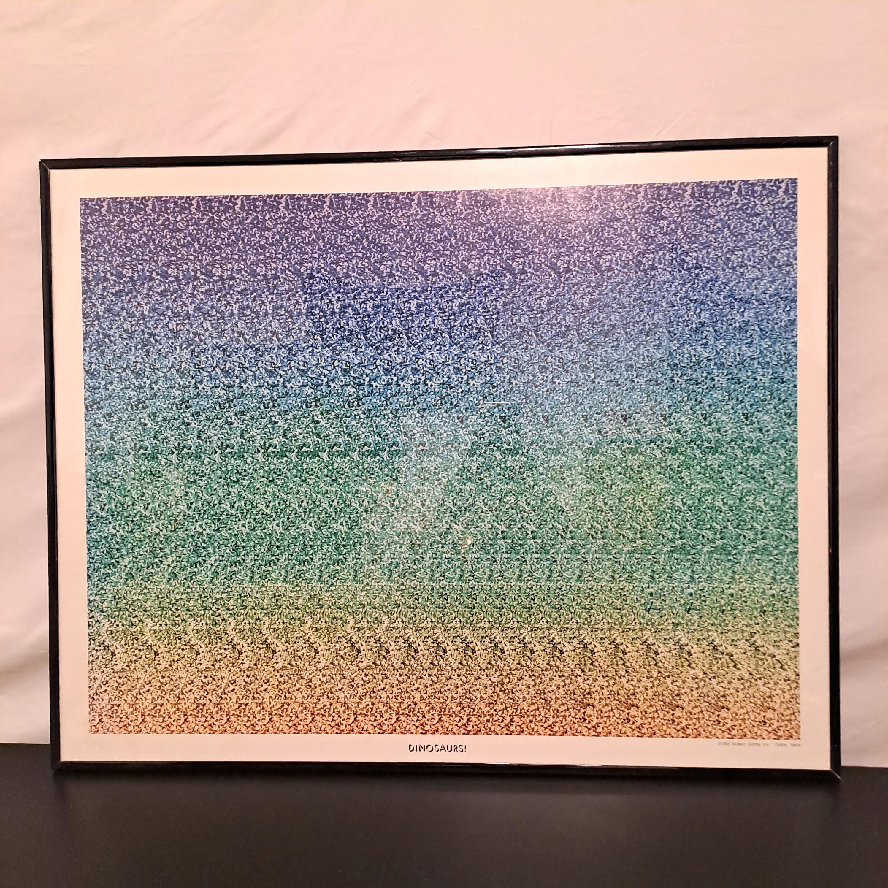 Vintage 90s Magic Eye Poster Dinosaurs by Nvision Grafix 1993 - Etsy