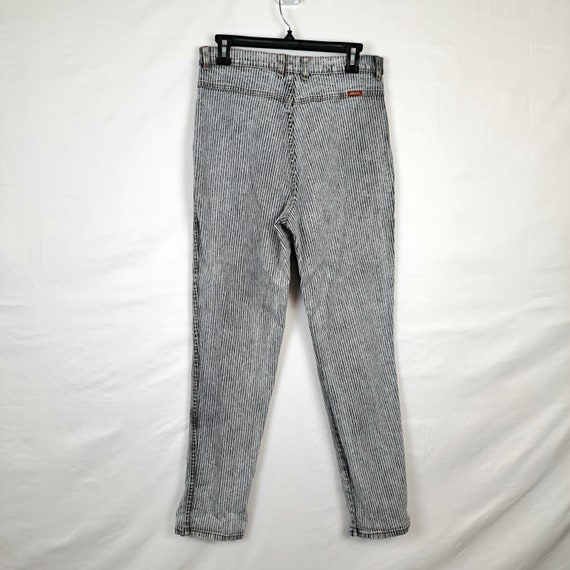 Vintage 80s Jordache Grey Stripe High Rise Jeans,… - image 4
