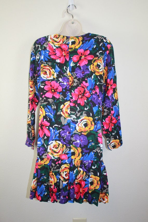 Vintage 1990s Floral Party Dress, Size Medium - image 3