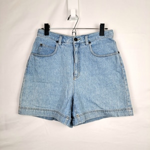 Vintage 90s High Waist Denim Shorts, Size 29 Waist image 1