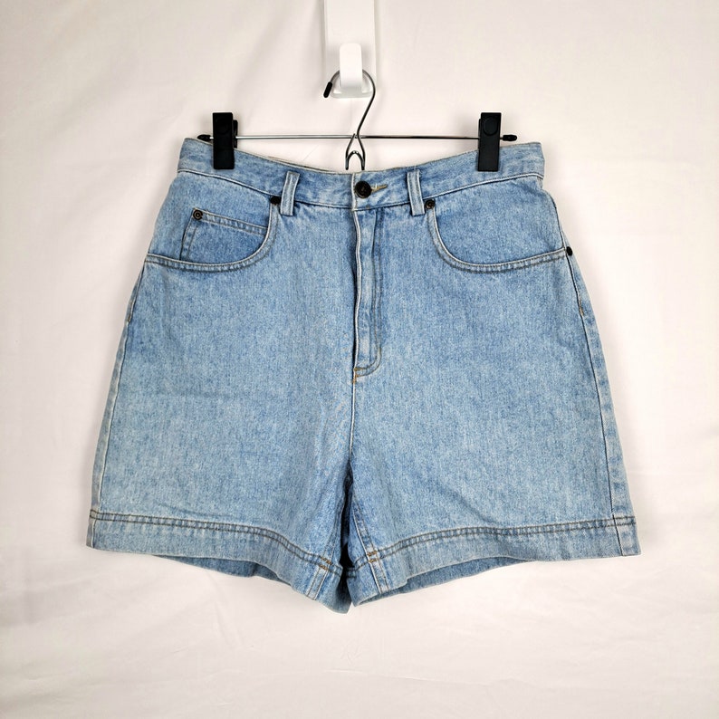 Vintage 90s High Waist Denim Shorts, Size 29 Waist image 1