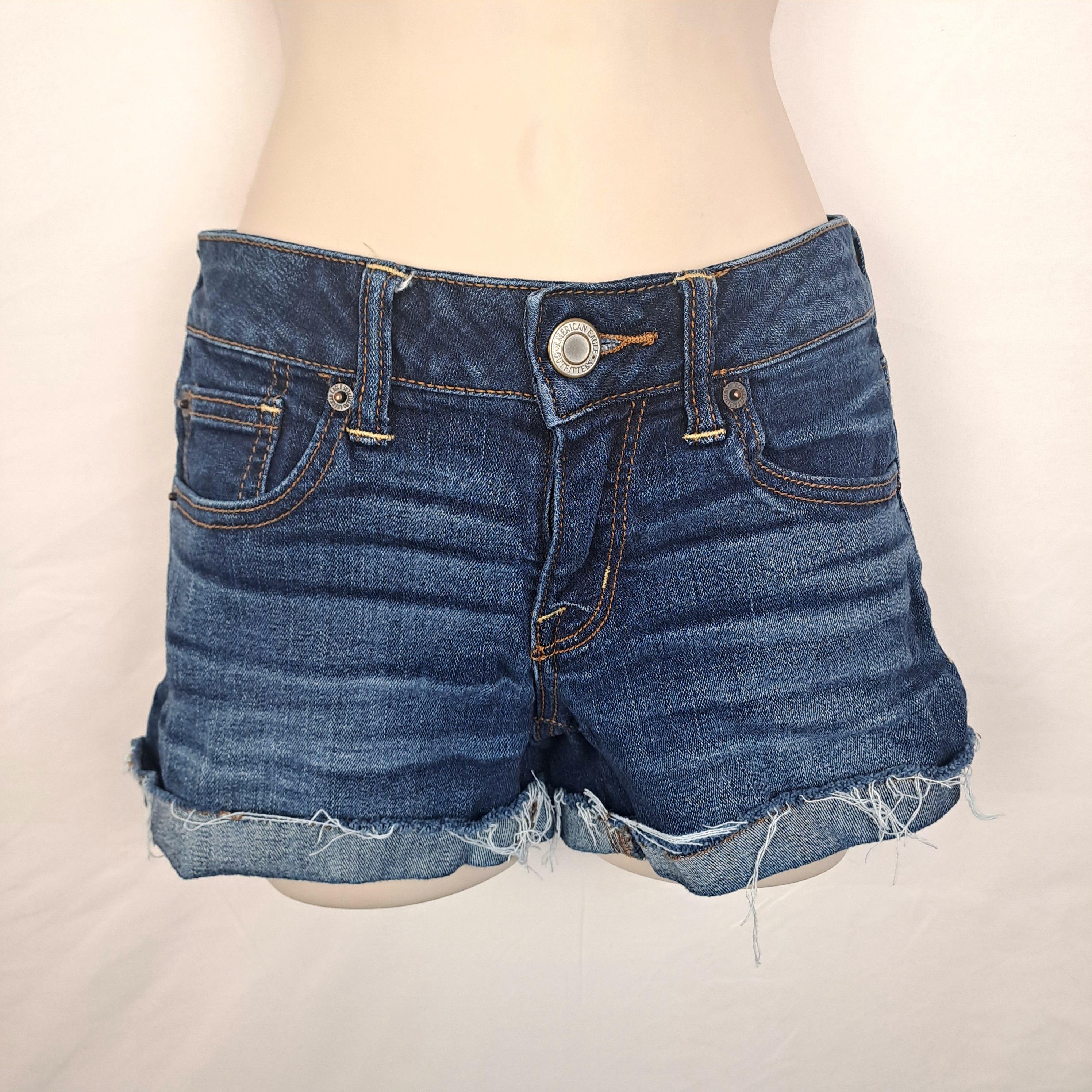 Vintage 2000s Ultra Low Rise American Eagle Denim Shorts