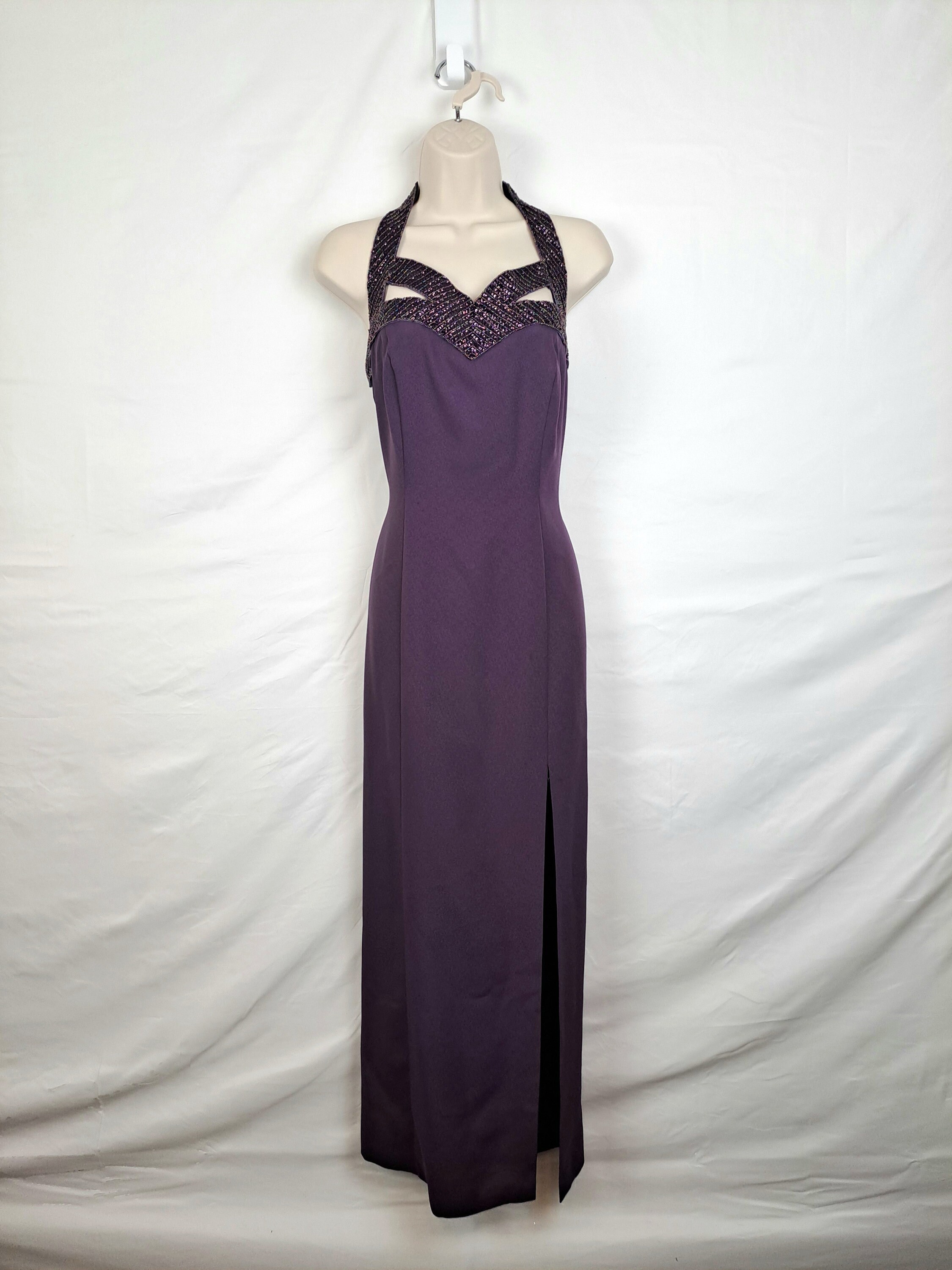 a line silk dress Beautiful A-line Dress for any Formal Occasion COCOMELODY CB0591, Purple Dusk main image 1