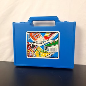 Vintage 90s Blue Plastic Pencil Case