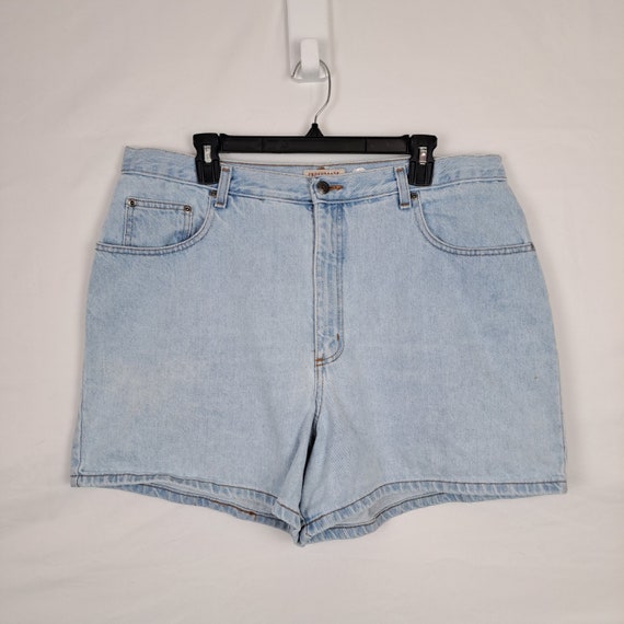 Vintage 90s High Rise Denim Shorts, Size 38 Waist - image 1