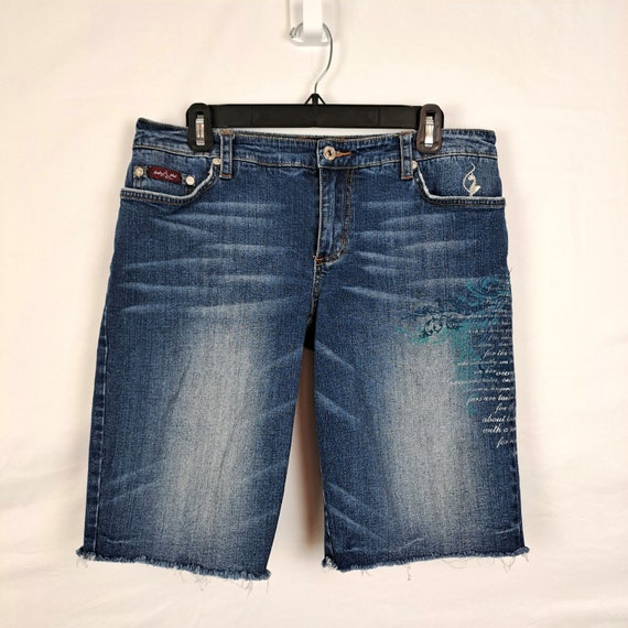 Vintage 2000s Baby Phat Low Rise Denim Bermuda Sh… - image 1