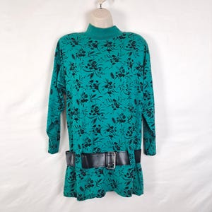 knee length dresses for ladies Lilla Cavallo | Aqua Floral Long Sleeve Flowy Mini Dress main image 0