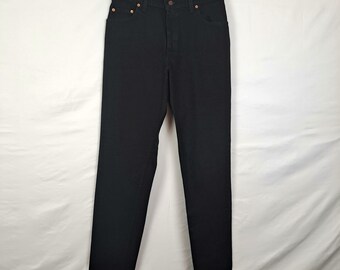 Vintage 90s Black Levi Strauss High Waist Jeans, Size 31 Waist