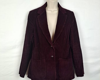 Vintage 70s / 80s Deep Burgundy Corduroy Blazer