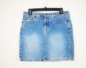 Vintage Y2K Denim Mini Skirt, Size Small