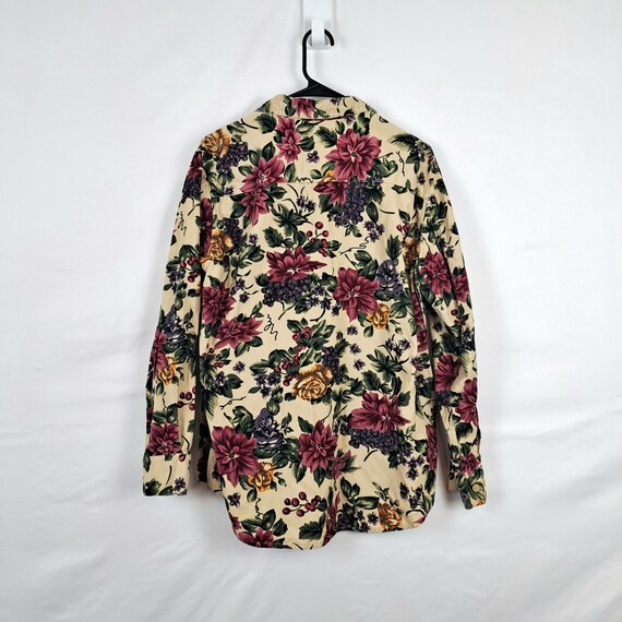 Vintage 90s Floral Corduroy Shirt - image 4