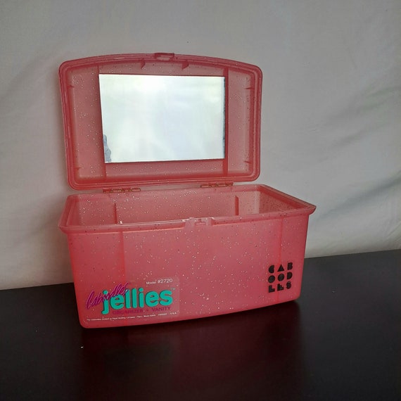 Vintage 90s Pink Glitter Jellies Caboodles Case - image 3