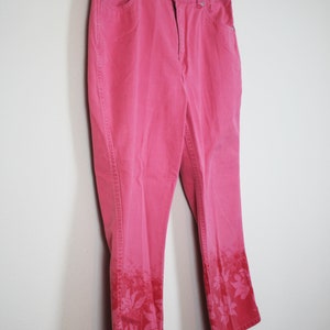 Vintage 2000s Pink Tropical Capri Pants, Size Large image 3
