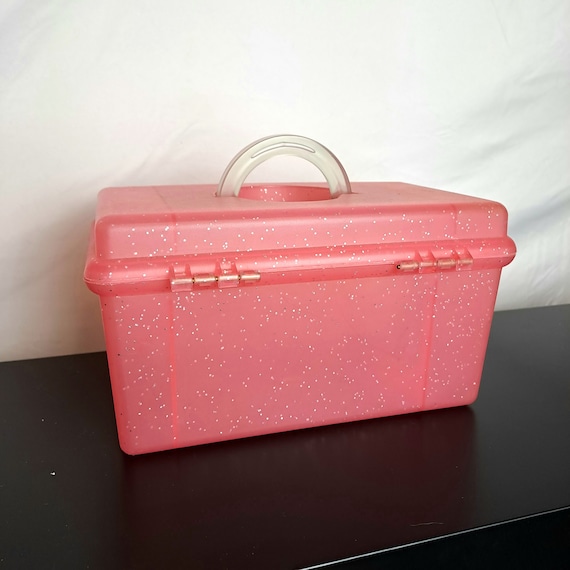 Vintage 90s Pink Glitter Jellies Caboodles Case - image 2
