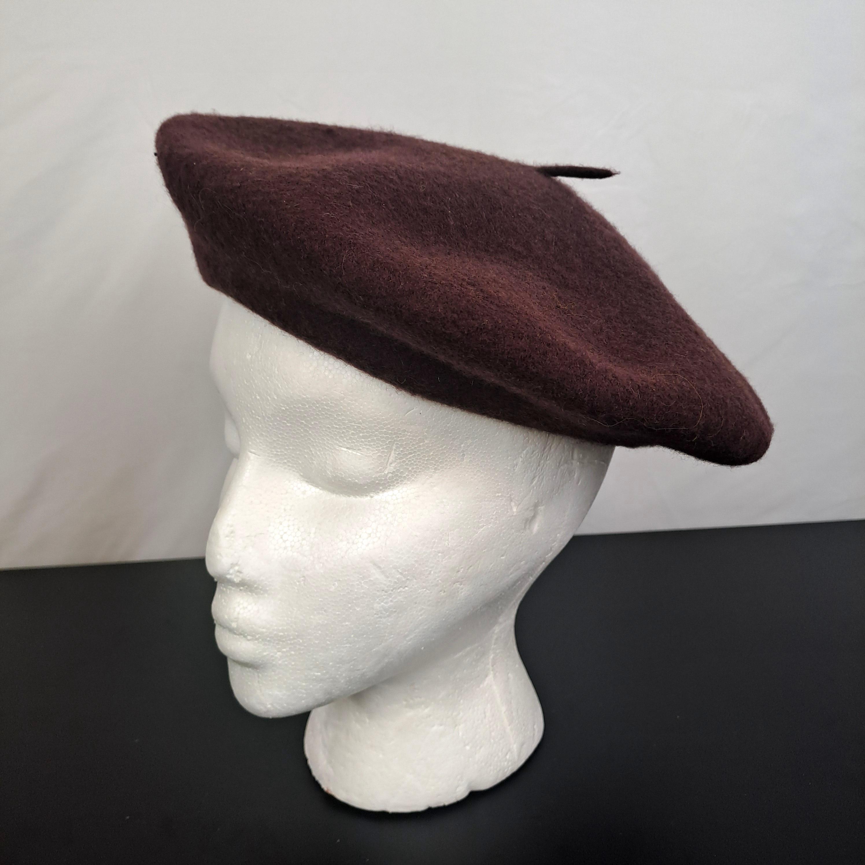 Vintage Liz Claiborne Textured Brown Beret with Black Accent Vintage Liz Claiborne NWT Brown Knit Beret Hat With Front  main image 2