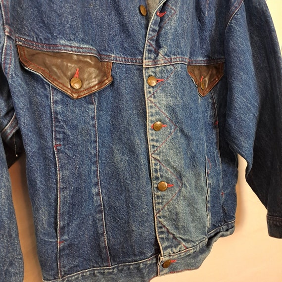 Vintage 80s Denim & Leather Jacket - image 3
