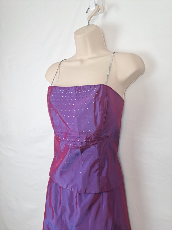 Vintage Y2K Purple Two Piece Prom Dress, Size Large / - Gem