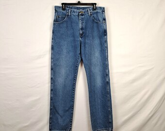 Vintage 90s Baggy Wrangler High Rise Jeans, Size 35  Waist