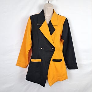 Vintage 90s Black & Yellow Color Block Blazer