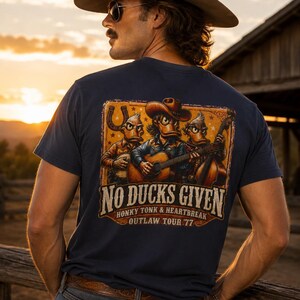„No Ducks Given“-T-Shirt im Honky-Tonk-Club-Stil, lustiges Enten-Cowboy-Banjo-Shirt, T-Shirt mit Country-Western-Musik-Grafik, Comfort Colors T-Shirt