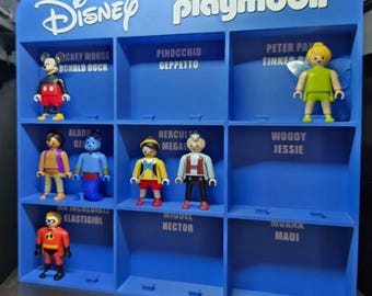 Soporte de exhibición para figuras de Disney, Playmobil y Kinder Sorpresa | Estante de pared con capacidad para 18 figuras | Soporte de exhibición Max3D
