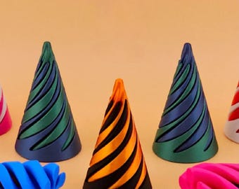 Cône Spirale Antistress | Fidget Toy imprimé en 3D | Décoration de bureau | Choix de la couleur | Cadeau original