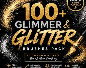 100+ Glimmer Glitter Photoshop Brushes | Sparkle Brush Pack (Digital Download)