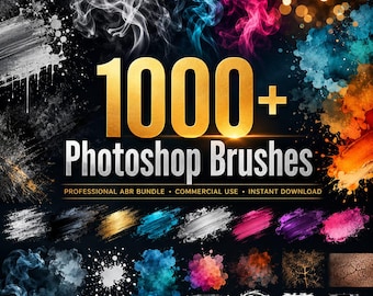 1000+ Photoshop Brushes Bundle | Smoke, Grunge, Watercolor, Paint (Commercial Use)