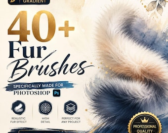 40+ Realistic Fur Brushes for Photoshop | Animal Texture Pack (Digital Download)