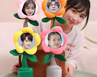 Personalized Dancing Sunflower with Face, Custom Photo Singing Flower Toy, Rechargeable Talking Sunflower, Funny Gift for Kids & Adults