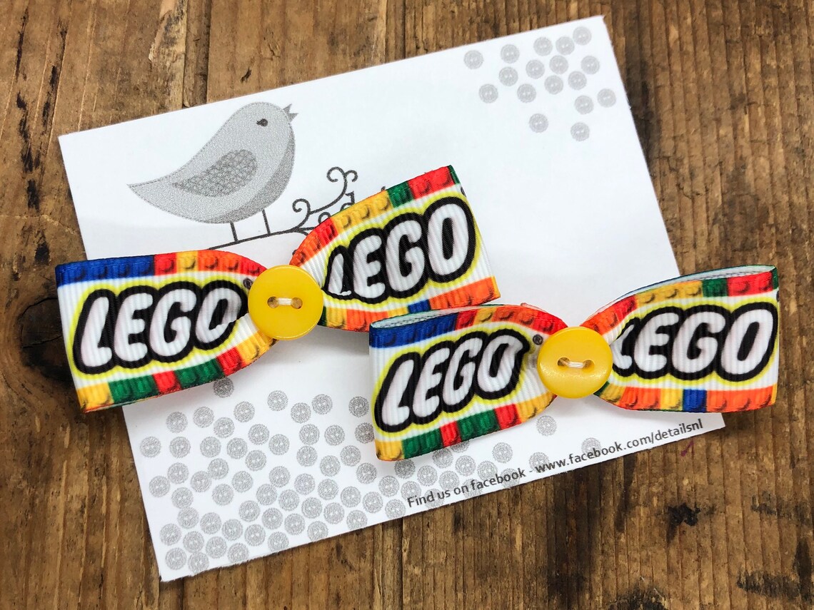 Set of lego hair bows lego hair clips lego hair accessories Etsy