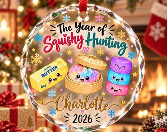 Personalized Squishy Hunting Ornament 2026, Custom Name Christmas Ornament, Cute Collector Gift, Acrylic Xmas Keepsake, Squishy Lover Gift