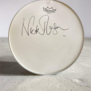 Nick Mason Pink Floyd Signed Remo Drumskin Beckett BAS Authenticated