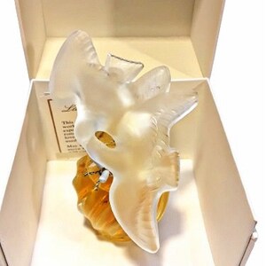 Vintage L'Air du Temps Perfume by Nina Ricci 1 oz Crystal Double Dove Stopper Lalique with Box SEALED Bottle image 3