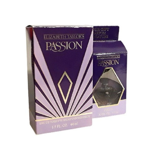 Vintage Passion Parfume von Elizabeth Taylor 1.5 oz Eau de Toilette Spray und Mini Set 1990sFormel