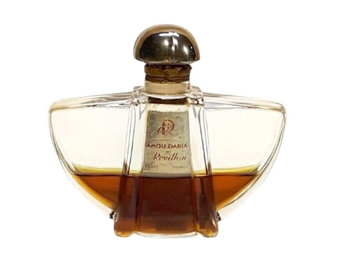 Antique Amou Daria Perfume by Revillon 3 oz Parfum Vintage 1930s French Crystal Art Deco Bottle