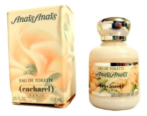 Vintage 1980s Anais Anais por Cacharel 0.25 oz Eau de Toilette Mini Miniatura y Caja PERFUME Vintage 1980s Anais Anais por Cacharel 0.25 oz Eau de Toilette Mini Miniatura y Caja PERFUME