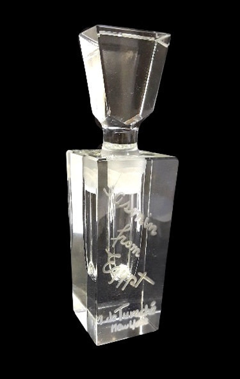 Vintage Jasmin from Egypt Perfume by Tuvache Heavy Cut Crystal Bottle 1940s Very Rare Parfum Flacon image 3