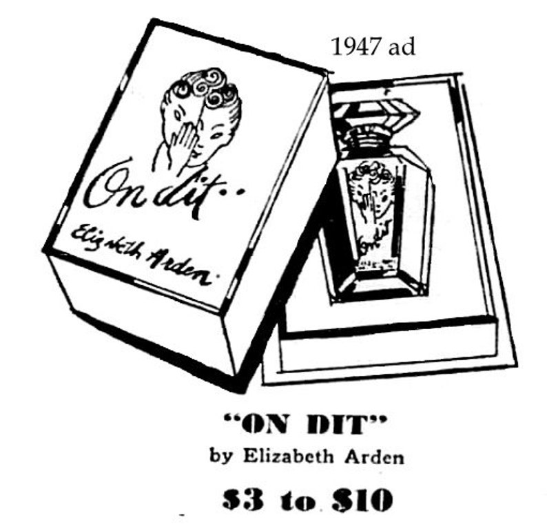 Antique On Dit Perfume by Elizabeth Arden 1/4 oz Parfum Mini Crystal Bottle Art Deco 1940s image 9