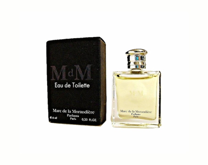 Vintage 1990s M de M (Black) by Marc de la Morandiere 0.20 oz Eau de Toilette Mini Miniature Cologne and Box Original Formula