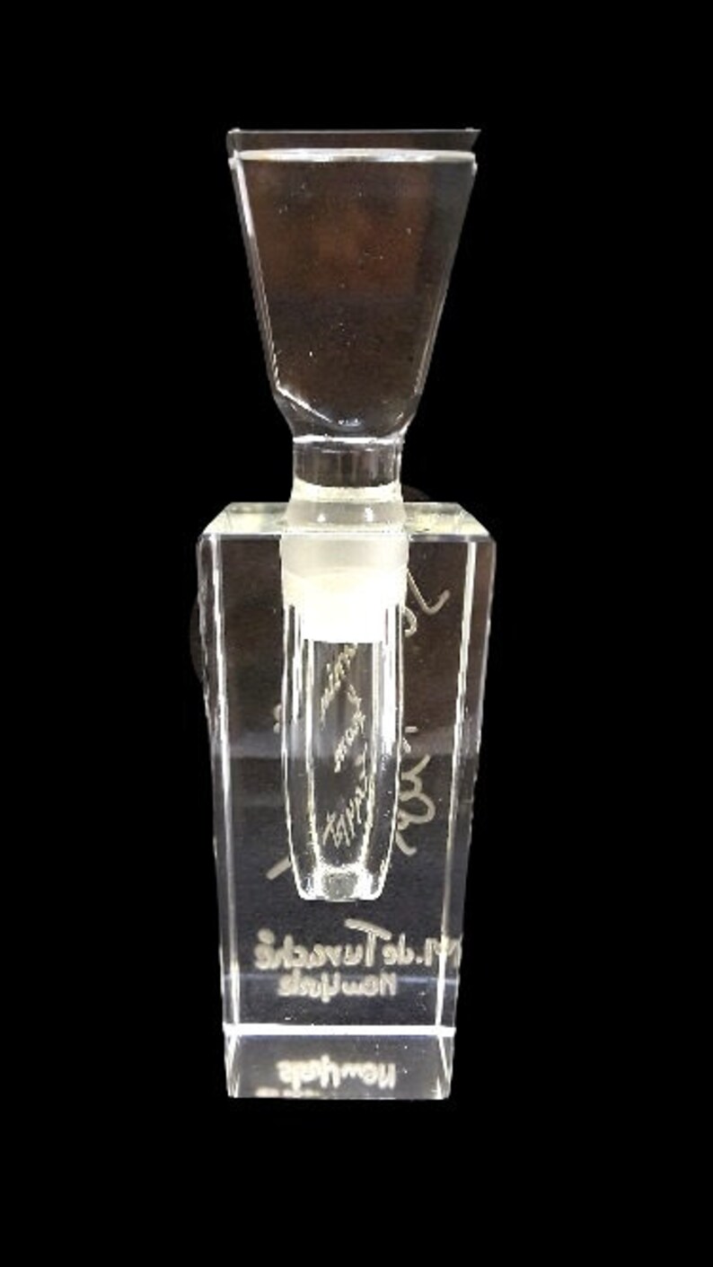 Vintage Jasmin from Egypt Perfume by Tuvache Heavy Cut Crystal Bottle 1940s Very Rare Parfum Flacon image 7